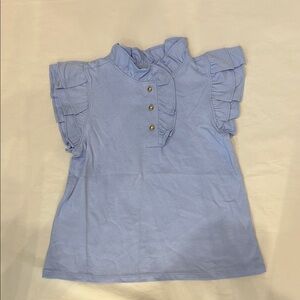 Janie and Jack Sky Blue Ruffle Sleeve Top